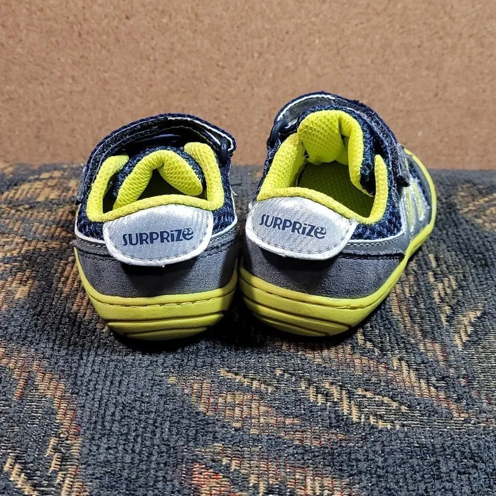 Surprize by Stride Rite Aston Navy and Lime Sneakers- Size 2
